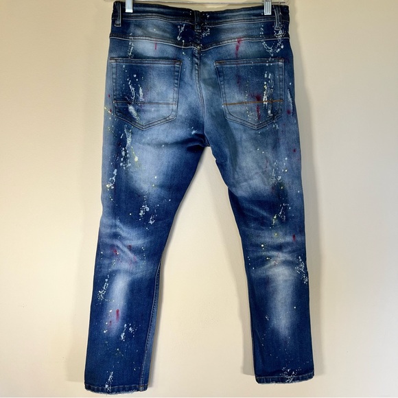 Rockstar Original Graffiti Distressed Stretch Skinny Jean Denim - Size 32 - Picture 7 of 8